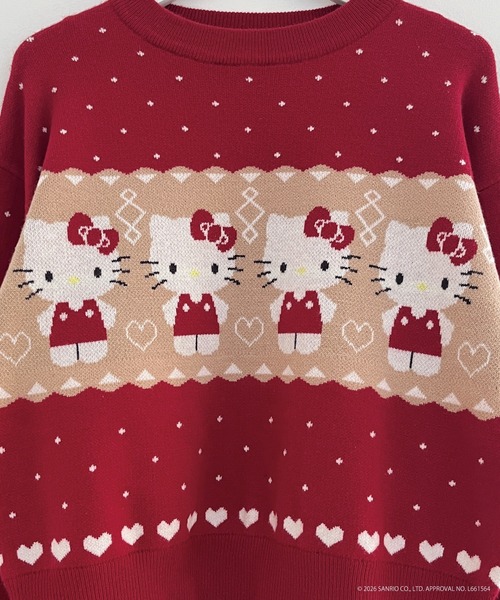 sanrio(サンリオ)の「【HELLO KITTY】NORDIC KNIT(ニット/セーター・レディース・ピンク/レッド/ブルー・FREE)」の13枚目の写真
