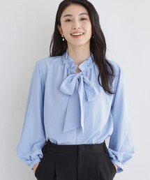 THE SHOP TK  | 【通勤・セレモニー】ギャザーリボンタイブラウス(シャツ/ブラウス)