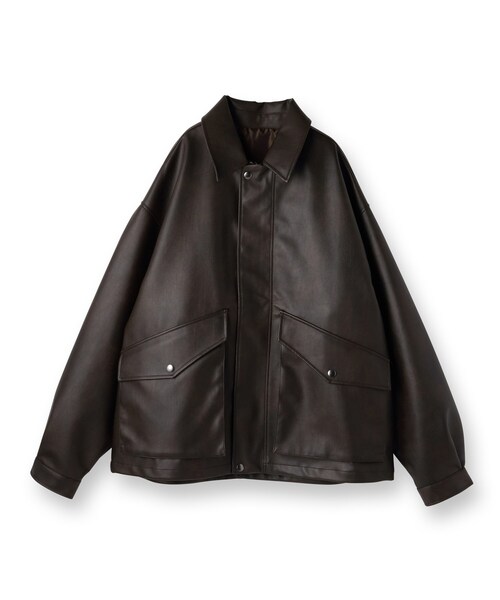 シンセティックレザーフライトジャケット（ブルゾン）｜tk.TAKEO
