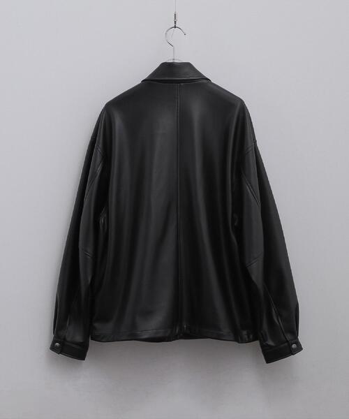 tk.TAKEO KIKUCHI(ティーケータケオキクチ)の「シンセティックレザーフライトジャケット(ブルゾン・メンズ・ブラック/ブラック系/ダークブラウン系・02/03)」の5枚目の写真