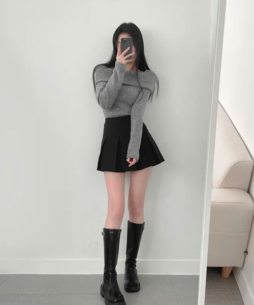 VIVID LADY(ビビッドレディー)の「折り返しワイドネック オフショル風 起毛 ロンT 長袖(Tシャツ/カットソー・レディース・ブラック/アイボリー/グレー/ワイン・FREE)」の18枚目の写真