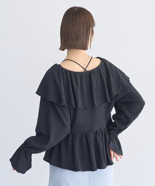 セール】【2026SS】ラッフルカラーカットブラウス（シャツ/ブラウス
