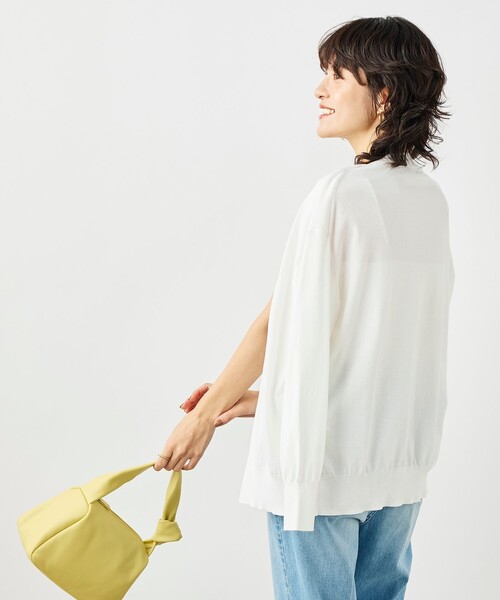 NOLLEY’S(ノーリーズ)の「《手洗い可能》ベストドッキングVネックカーディガン(カーディガン/ボレロ・レディース・オフホワイト/ブラック/ブルー・38)」の8枚目の写真