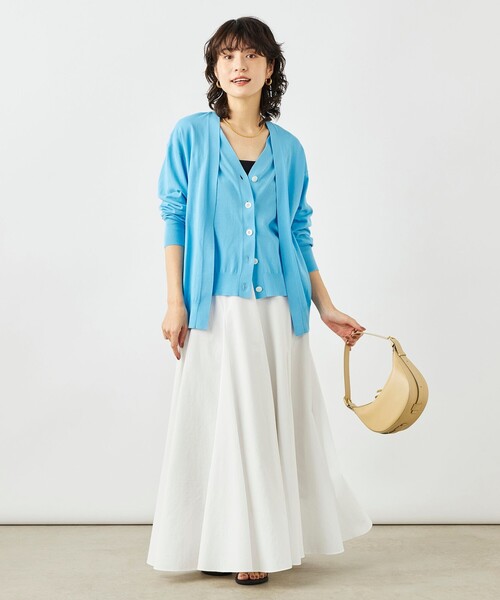 NOLLEY’S(ノーリーズ)の「《手洗い可能》ベストドッキングVネックカーディガン(カーディガン/ボレロ・レディース・オフホワイト/ブラック/ブルー・38)」の18枚目の写真