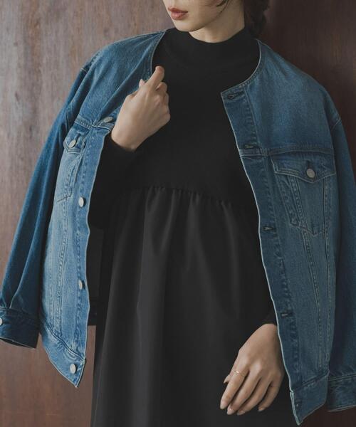 URBAN RESEARCH Sonny Label（アーバンリサーチサニーレーベル）の「モックネックドッキングニットワンピース（ワンピース・レディース・ブラウン/チャコールグレー/ブラック・FREE）」の6枚目の写真