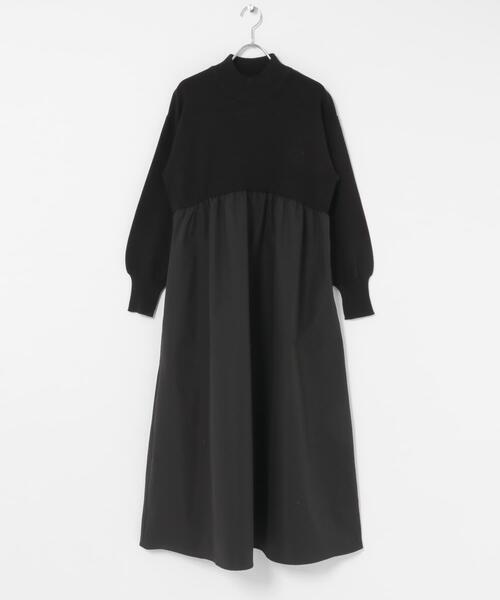 URBAN RESEARCH Sonny Label（アーバンリサーチサニーレーベル）の「モックネックドッキングニットワンピース（ワンピース・レディース・ブラウン/チャコールグレー/ブラック・FREE）」の11枚目の写真