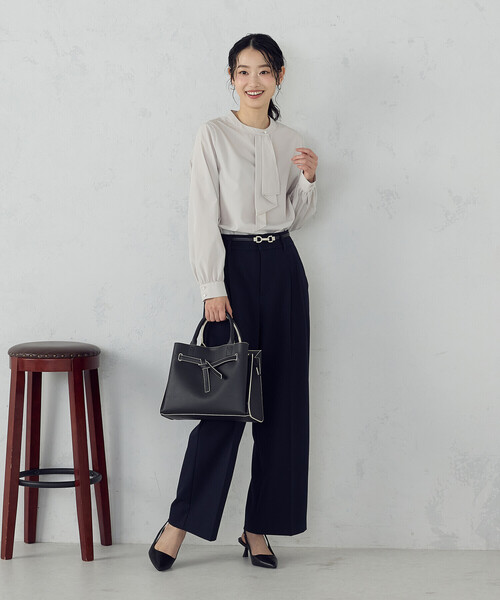 MONO　COMME CA（モノコムサ）の「リボンあおりトートバッグ（トートバッグ・レディース・ベージュ/ブラック/グレー・FREE）」の15枚目の写真