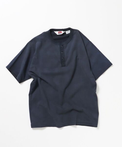 BEN DAVIS(ベンデイビス)の「【BEN DAVIS(ベンデイビス)】CLASSIC S/S HENLEY / Tシャツ ヘンリーネック 無地 シンプル ユニセックス 加工(Tシャツ/カットソー・メンズ・ブラック/ネイビー/ベージュ系その他3/ホワイト・LARGE/MEDIUM/X-LARGE)」の4枚目の写真