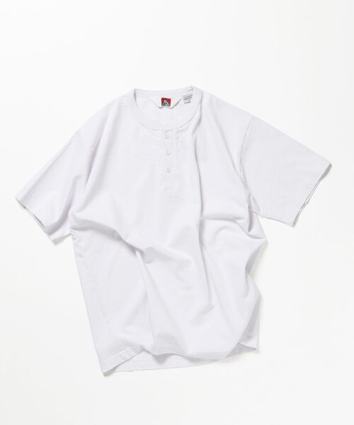BEN DAVIS(ベンデイビス)の「【BEN DAVIS(ベンデイビス)】CLASSIC S/S HENLEY / Tシャツ ヘンリーネック 無地 シンプル ユニセックス 加工(Tシャツ/カットソー・メンズ・ブラック/ネイビー/ベージュ系その他3/ホワイト・LARGE/MEDIUM/X-LARGE)」の2枚目の写真