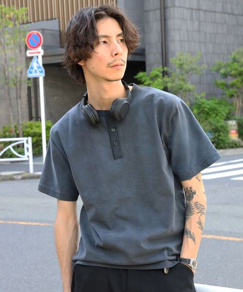BEN DAVIS(ベンデイビス)の「【BEN DAVIS(ベンデイビス)】CLASSIC S/S HENLEY / Tシャツ ヘンリーネック 無地 シンプル ユニセックス 加工(Tシャツ/カットソー・メンズ・ブラック/ネイビー/ベージュ系その他3/ホワイト・LARGE/MEDIUM/X-LARGE)」の10枚目の写真