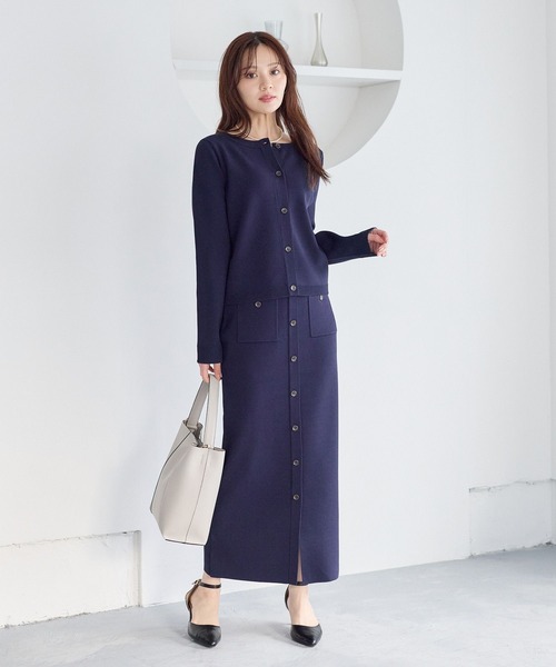 Andemiu（アンデミュウ）の「2WAYニットセットアップ638450（ワンピース・レディース・ネイビー/グリーン・FREE）」の2枚目の写真