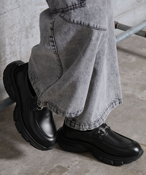 SERACE(セラス)の「【SERACE】High sole bit sneaker loafers / ハイソールビットスニーカーローファー(ローファー・メンズ・ブラック・M/S/L)」の6枚目の写真