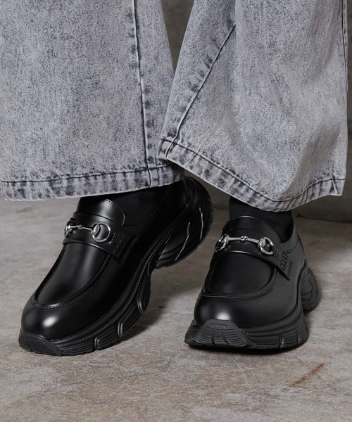 SERACE(セラス)の「【SERACE】High sole bit sneaker loafers / ハイソールビットスニーカーローファー(ローファー・メンズ・ブラック・M/S/L)」の3枚目の写真