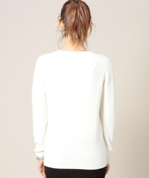 BEAUTY&YOUTH UNITED ARROWS（ビューティーアンドユースユナイテッドアローズ）の「BY コットンカシミヤブレンド畦Vネックニット◆（ニット/セーター・レディース・オフホワイト/グレー/ライトブルー・FREE）」の11枚目の写真