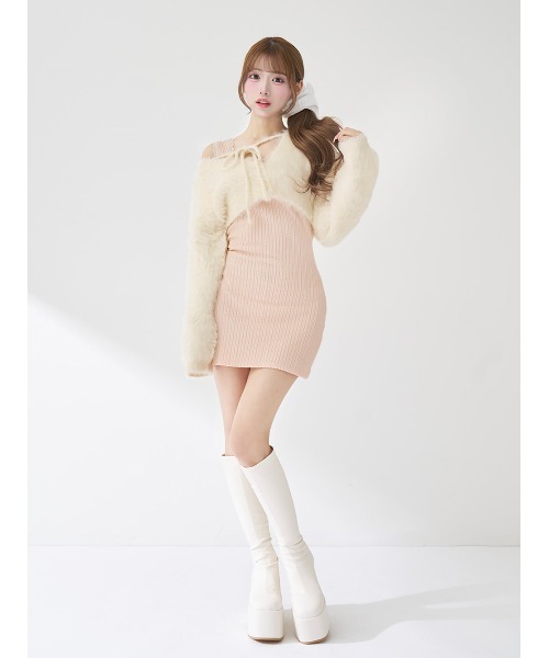 ケーブルニットソーセットミニワンピース（ワンピース）｜Darich