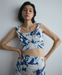 【Lina la mer. /リナラメール】マーブルブラトップ ヨガウェア ヨガブラ ブラトップ スポーツブラ スイムウェア サウナ サウナウェア フィットネスブラ フィットネスウェア フィットネス