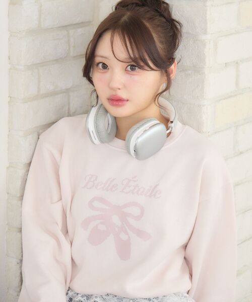 ems excite（エムズエキサイト）の「裏起毛裾レーストレーナー（スウェット・レディース・ピンク/ナチュラル/ブラック・FREE）」の5枚目の写真