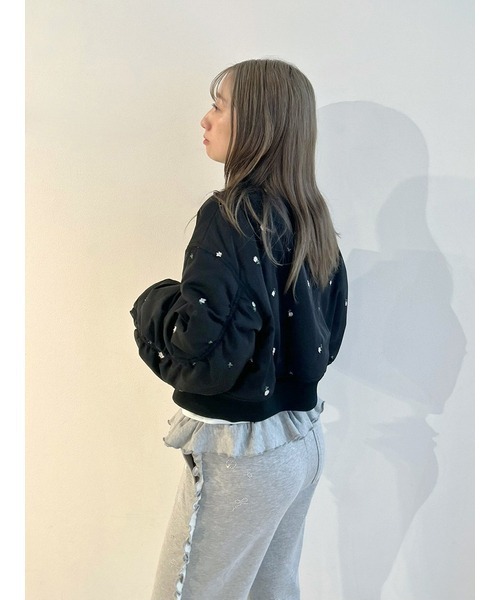 FURFUR（ファーファー）の「【WEB・一部店舗限定カラー】フラワー刺繍MA-1（ブルゾン・レディース・アイボリー/ブラック/カーキ/ピンク・F）」の21枚目の写真