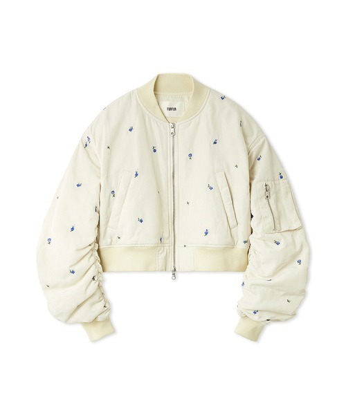 FURFUR（ファーファー）の「【WEB・一部店舗限定カラー】フラワー刺繍MA-1（ブルゾン・レディース・アイボリー/ブラック/カーキ/ピンク・F）」の22枚目の写真