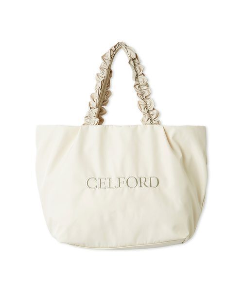 CELFORD(セルフォード)の「【プリュム】フリルラメ刺繍トートバッグ(wide)(トートバッグ・レディース・アイボリー/ネイビー/ライトピンク/ブラック・F)」の2枚目の写真