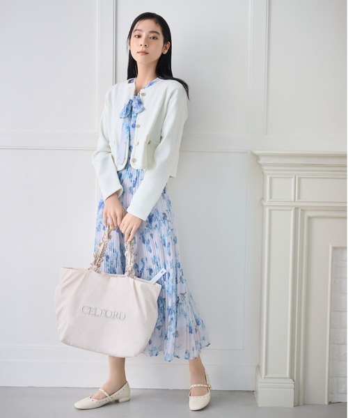 CELFORD(セルフォード)の「【プリュム】フリルラメ刺繍トートバッグ(wide)(トートバッグ・レディース・アイボリー/ネイビー/ライトピンク/ブラック・F)」の17枚目の写真