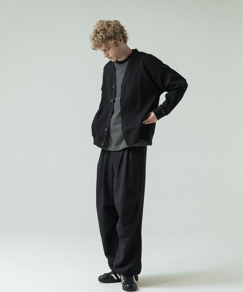 SLICK（スリック）の「【SLICK/スリック】Double Air Moss Stitch Cardigan/ダブルエアー鹿の子Vネックカーディガン（カーディガン/ボレロ・メンズ・ブラック/グレイッシュベージュ/グレー・1/2/3）」の11枚目の写真