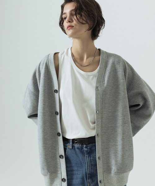 SLICK（スリック）の「【SLICK/スリック】Double Air Moss Stitch Cardigan/ダブルエアー鹿の子Vネックカーディガン（カーディガン/ボレロ・メンズ・ブラック/グレイッシュベージュ/グレー・1/2/3）」の18枚目の写真