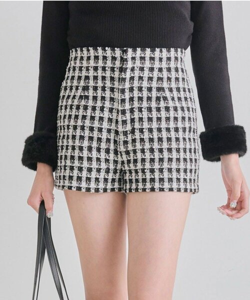 OLIVE des OLIVE（オリーブデオリーブ）の「スッキリショーパン（その他パンツ・レディース・チェック/ブラック/ピンク・FREE）」の3枚目の写真