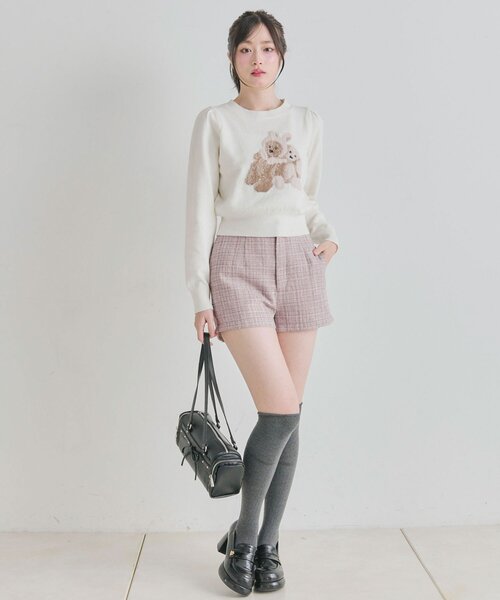 OLIVE des OLIVE（オリーブデオリーブ）の「スッキリショーパン（その他パンツ・レディース・チェック/ブラック/ピンク・FREE）」の9枚目の写真