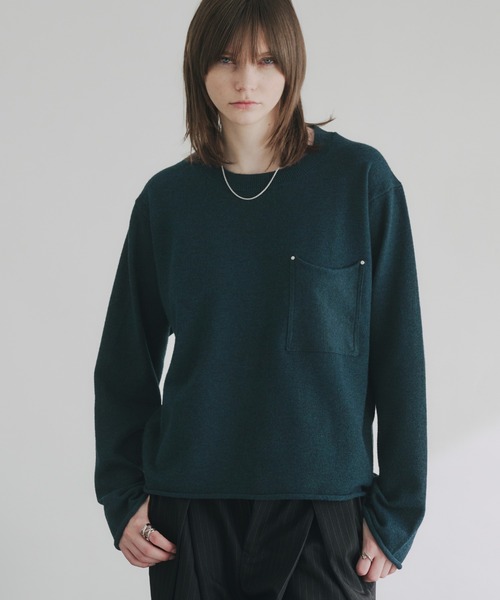 selle glant(セレグランテ)の「WOOL MIX HIGHGAGE DESIGN KNIT/ウールミックスハイゲージデザインニット(ニット/セーター・メンズ・バーガンディー/ブラック/ブルーグリーン・SMALL/LARGE/MEDIUM)」の3枚目の写真