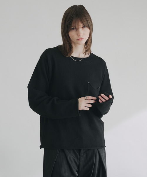 WOOL MIX HIGHGAGE DESIGN KNIT/ウールミックスハイゲージデザイン