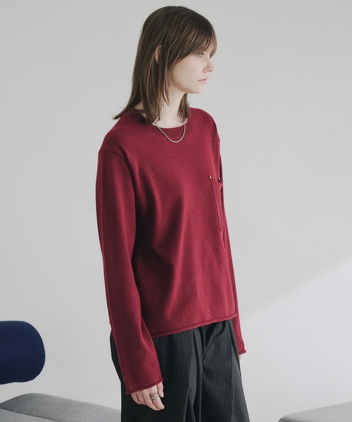 selle glant(セレグランテ)の「WOOL MIX HIGHGAGE DESIGN KNIT/ウールミックスハイゲージデザインニット(ニット/セーター・メンズ・バーガンディー/ブラック/ブルーグリーン・SMALL/LARGE/MEDIUM)」の13枚目の写真