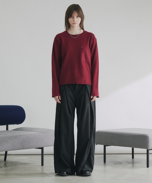 selle glant(セレグランテ)の「WOOL MIX HIGHGAGE DESIGN KNIT/ウールミックスハイゲージデザインニット(ニット/セーター・メンズ・バーガンディー/ブラック/ブルーグリーン・SMALL/LARGE/MEDIUM)」の15枚目の写真