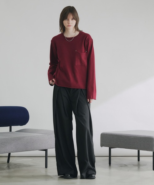 selle glant(セレグランテ)の「WOOL MIX HIGHGAGE DESIGN KNIT/ウールミックスハイゲージデザインニット(ニット/セーター・メンズ・バーガンディー/ブラック/ブルーグリーン・SMALL/LARGE/MEDIUM)」の16枚目の写真