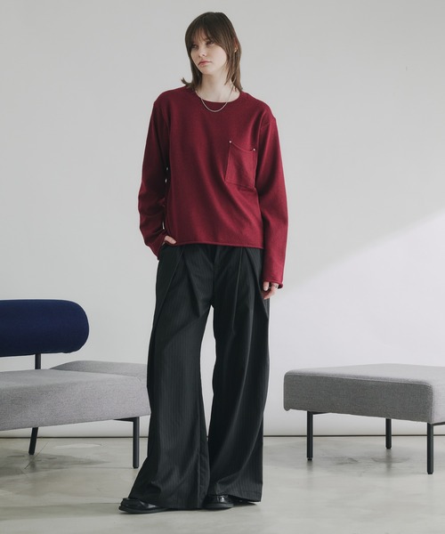 selle glant(セレグランテ)の「WOOL MIX HIGHGAGE DESIGN KNIT/ウールミックスハイゲージデザインニット(ニット/セーター・メンズ・バーガンディー/ブラック/ブルーグリーン・SMALL/LARGE/MEDIUM)」の17枚目の写真