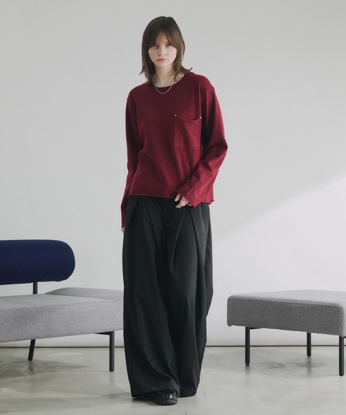 selle glant(セレグランテ)の「WOOL MIX HIGHGAGE DESIGN KNIT/ウールミックスハイゲージデザインニット(ニット/セーター・メンズ・バーガンディー/ブラック/ブルーグリーン・SMALL/LARGE/MEDIUM)」の18枚目の写真