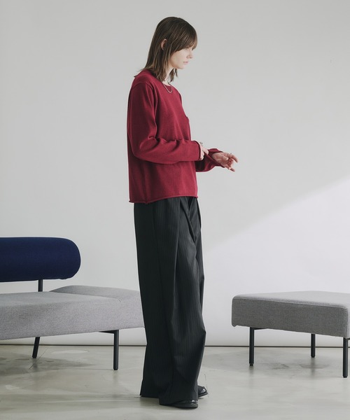 selle glant(セレグランテ)の「WOOL MIX HIGHGAGE DESIGN KNIT/ウールミックスハイゲージデザインニット(ニット/セーター・メンズ・バーガンディー/ブラック/ブルーグリーン・SMALL/LARGE/MEDIUM)」の7枚目の写真