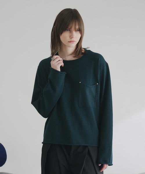 selle glant(セレグランテ)の「WOOL MIX HIGHGAGE DESIGN KNIT/ウールミックスハイゲージデザインニット(ニット/セーター・メンズ・バーガンディー/ブラック/ブルーグリーン・SMALL/LARGE/MEDIUM)」の10枚目の写真