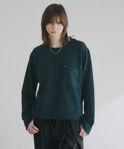 WOOL MIX HIGHGAGE DESIGN KNIT/ウールミックスハイゲージデザイン