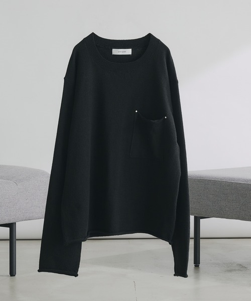 WOOL MIX HIGHGAGE DESIGN KNIT/ウールミックスハイゲージデザイン