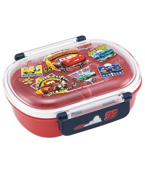 赤い子ども用仕切り付き弁当箱 お弁当箱 子供 1段 360ml キッズランチボックス QAF2BA（お弁当箱