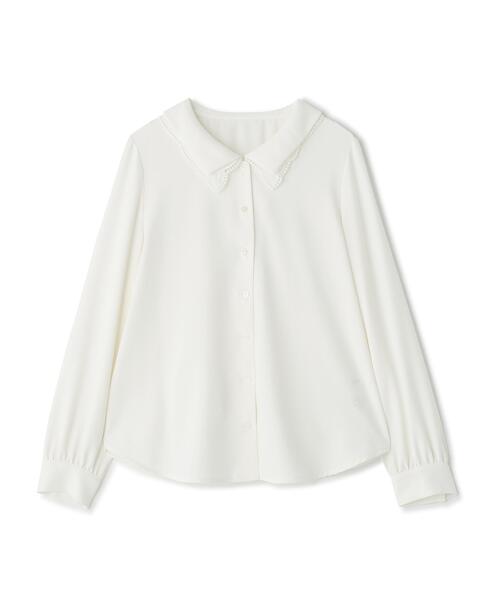 NATURAL BEAUTY BASIC（ナチュラルビューティーベーシック）の「◇レースダブルカラーブラウス（シャツ/ブラウス・レディース・オフホワイト/ブルー/ネイビー・SMALL/MEDIUM）」の4枚目の写真