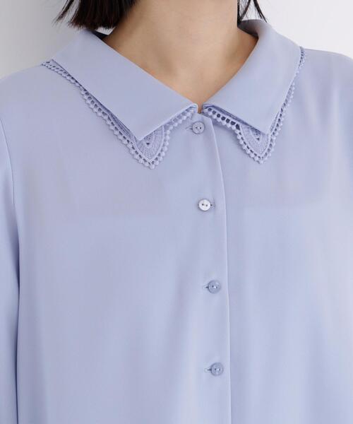 NATURAL BEAUTY BASIC(ナチュラルビューティーベーシック)の「◇レースダブルカラーブラウス(シャツ/ブラウス・レディース・オフホワイト/ブルー/ネイビー・SMALL/MEDIUM)」の18枚目の写真