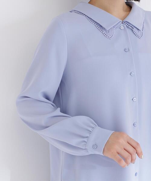 NATURAL BEAUTY BASIC(ナチュラルビューティーベーシック)の「◇レースダブルカラーブラウス(シャツ/ブラウス・レディース・オフホワイト/ブルー/ネイビー・SMALL/MEDIUM)」の16枚目の写真