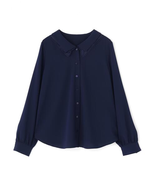 NATURAL BEAUTY BASIC(ナチュラルビューティーベーシック)の「◇レースダブルカラーブラウス(シャツ/ブラウス・レディース・オフホワイト/ブルー/ネイビー・SMALL/MEDIUM)」の12枚目の写真