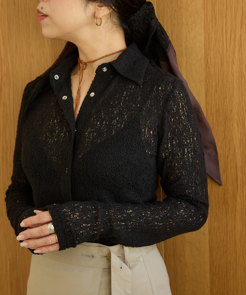 IENA LA BOUCLE(イエナラブークル)の「IENA LA BOUCLE カーリーラッセルシャツカットソー(シャツ/ブラウス・レディース・ブラック/アイボリー・FREE)」の17枚目の写真