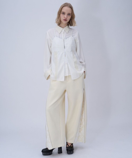 HARE（ハレ）の「2PビスチェシャツLS(HARE)（シャツ/ブラウス・レディース・ブラック/ホワイト・FREE）」の3枚目の写真