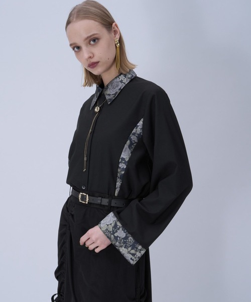 HARE（ハレ）の「2PビスチェシャツLS(HARE)（シャツ/ブラウス・レディース・ブラック/ホワイト・FREE）」の9枚目の写真