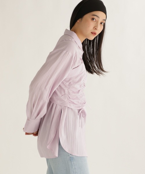 studio CLIP(スタディオクリップ)の「【daily CLIP】ソフトビスチェシャツ(シャツ/ブラウス・レディース・ベージュ/ライラック/ネイビー・FREE)」の4枚目の写真