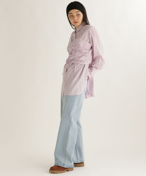 studio CLIP(スタディオクリップ)の「【daily CLIP】ソフトビスチェシャツ(シャツ/ブラウス・レディース・ベージュ/ライラック/ネイビー・FREE)」の6枚目の写真